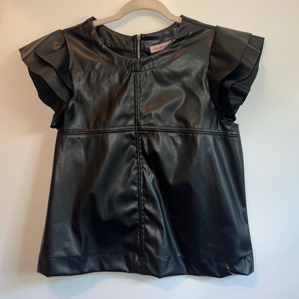 Faux leather top